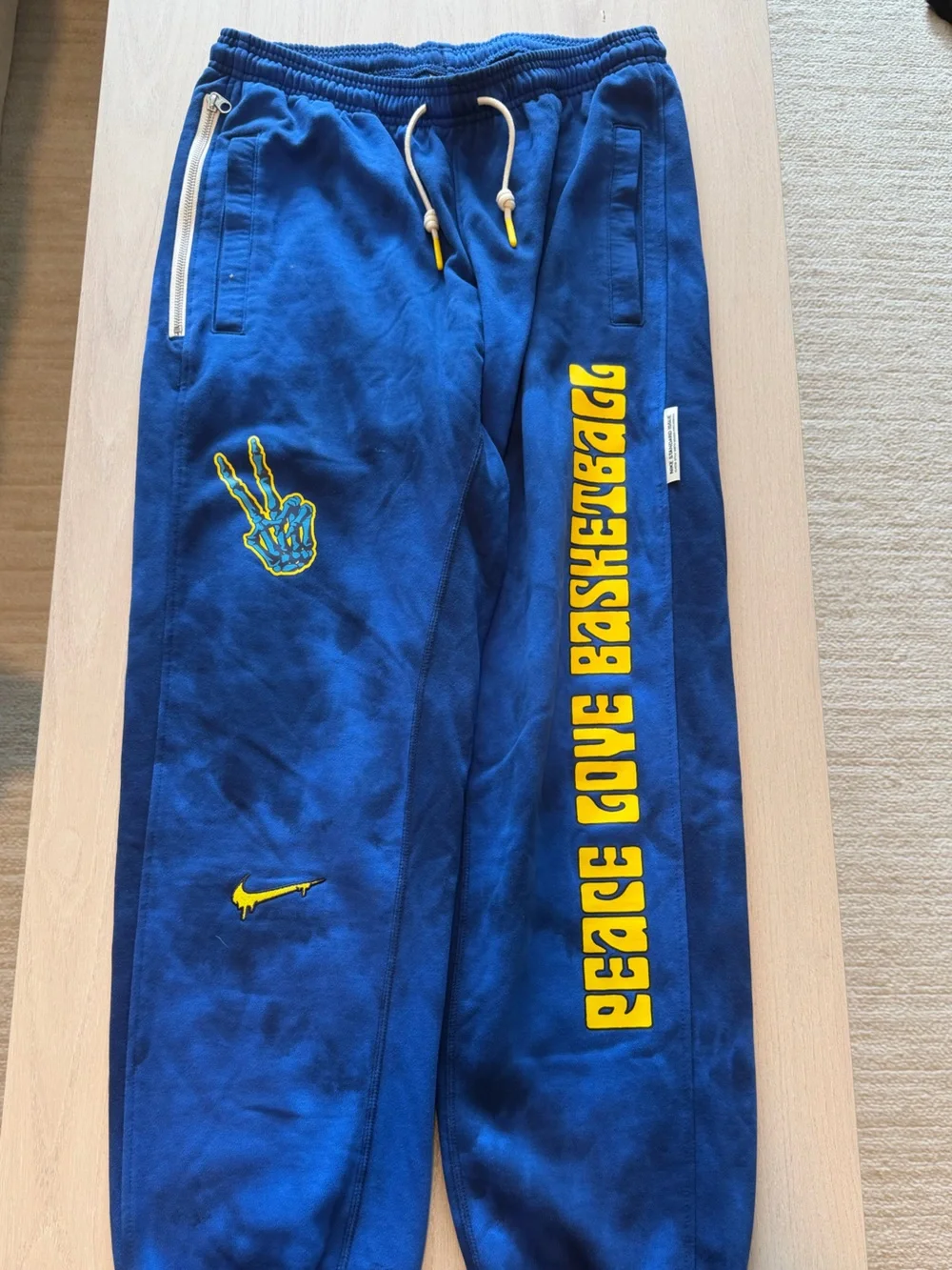 Nike Hardwood men’s Blue 'Peace Love Basketball' Tie Dye Graphic Joggers
